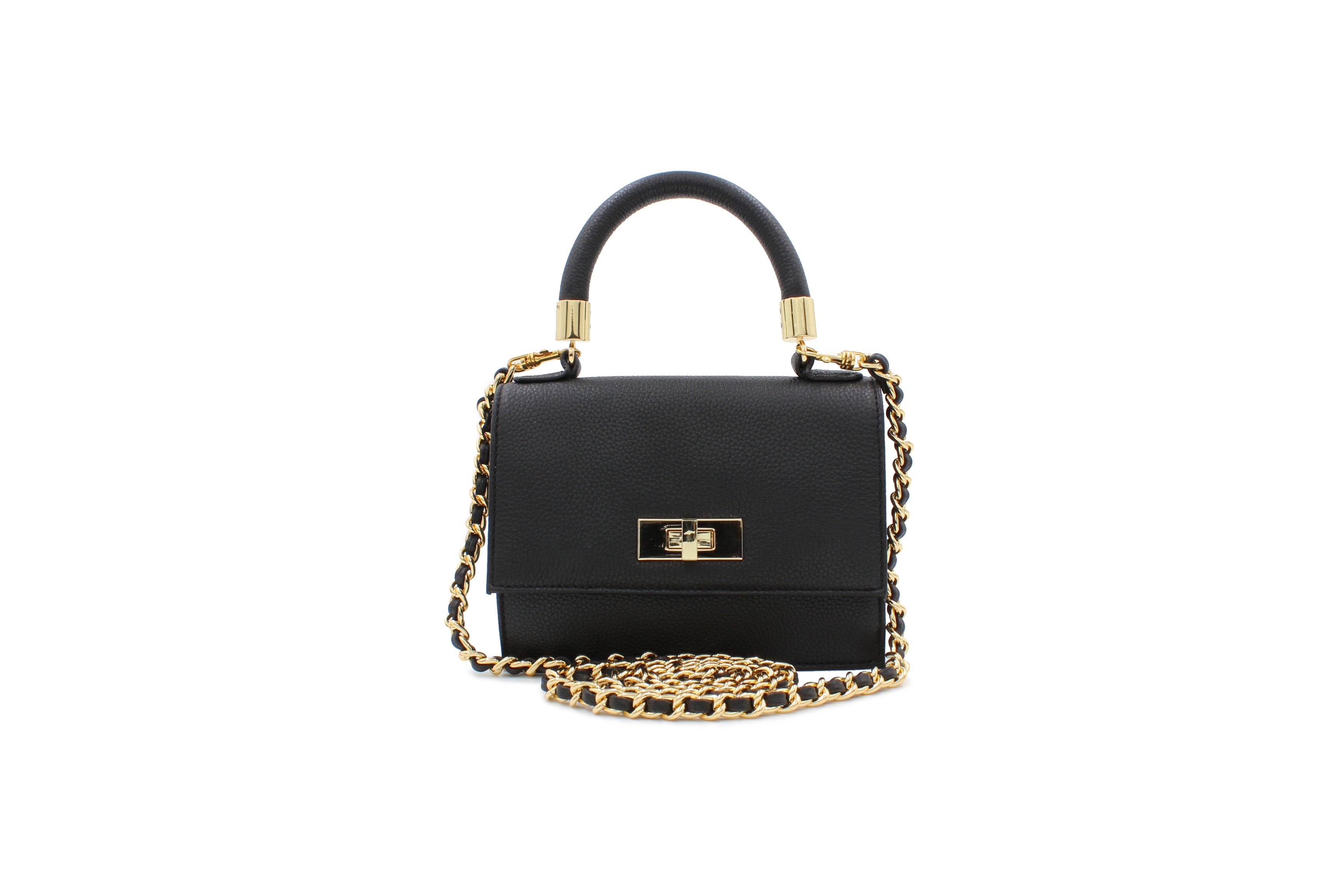 Mini Cloey  - Black Pebble Leather Bag
