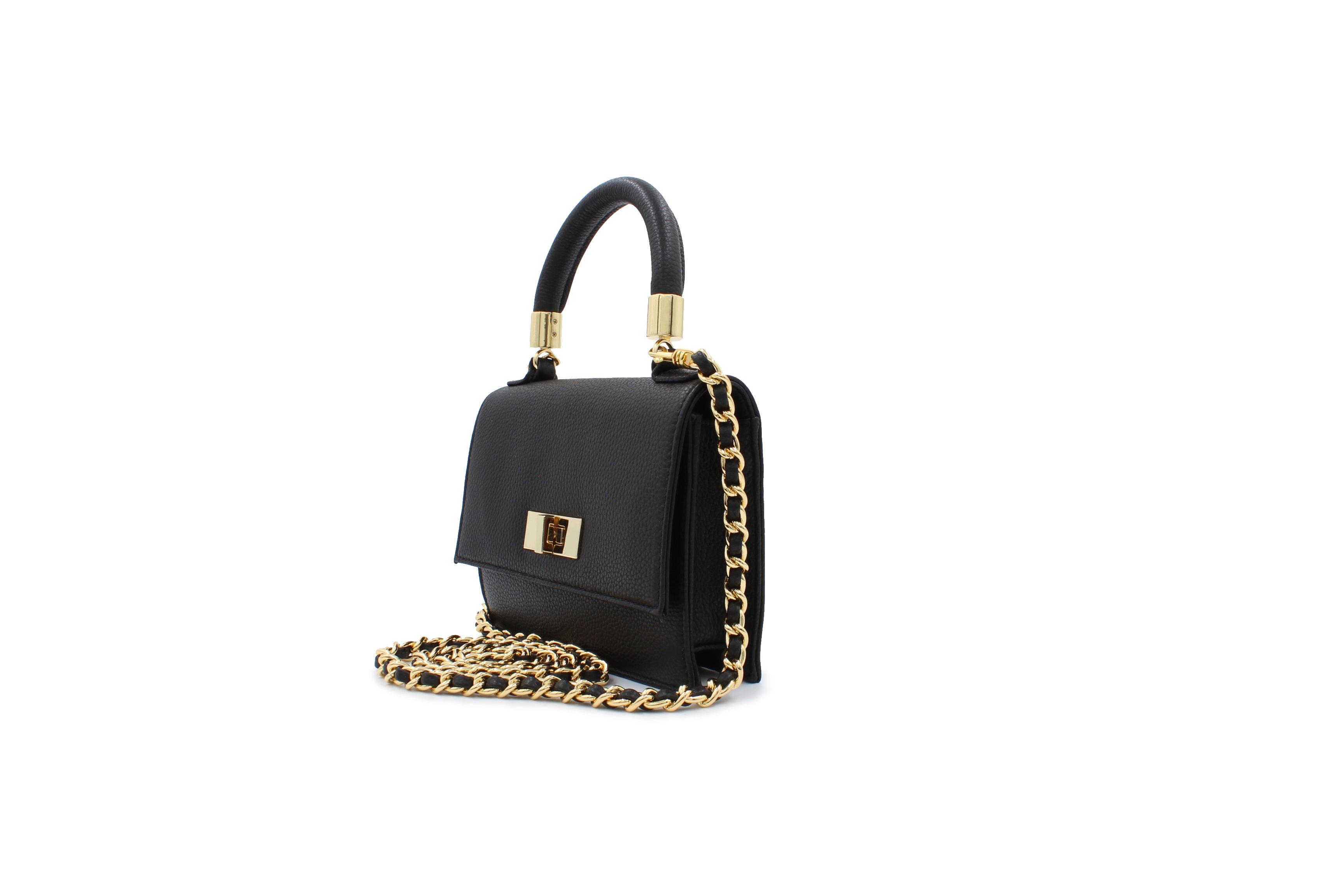 Mini Cloey  - Black Pebble Leather Bag