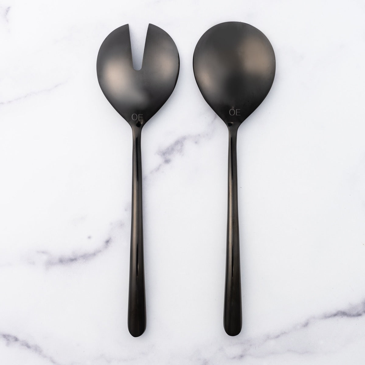 onna ehrlich Fork and Spoon Serving Set Black