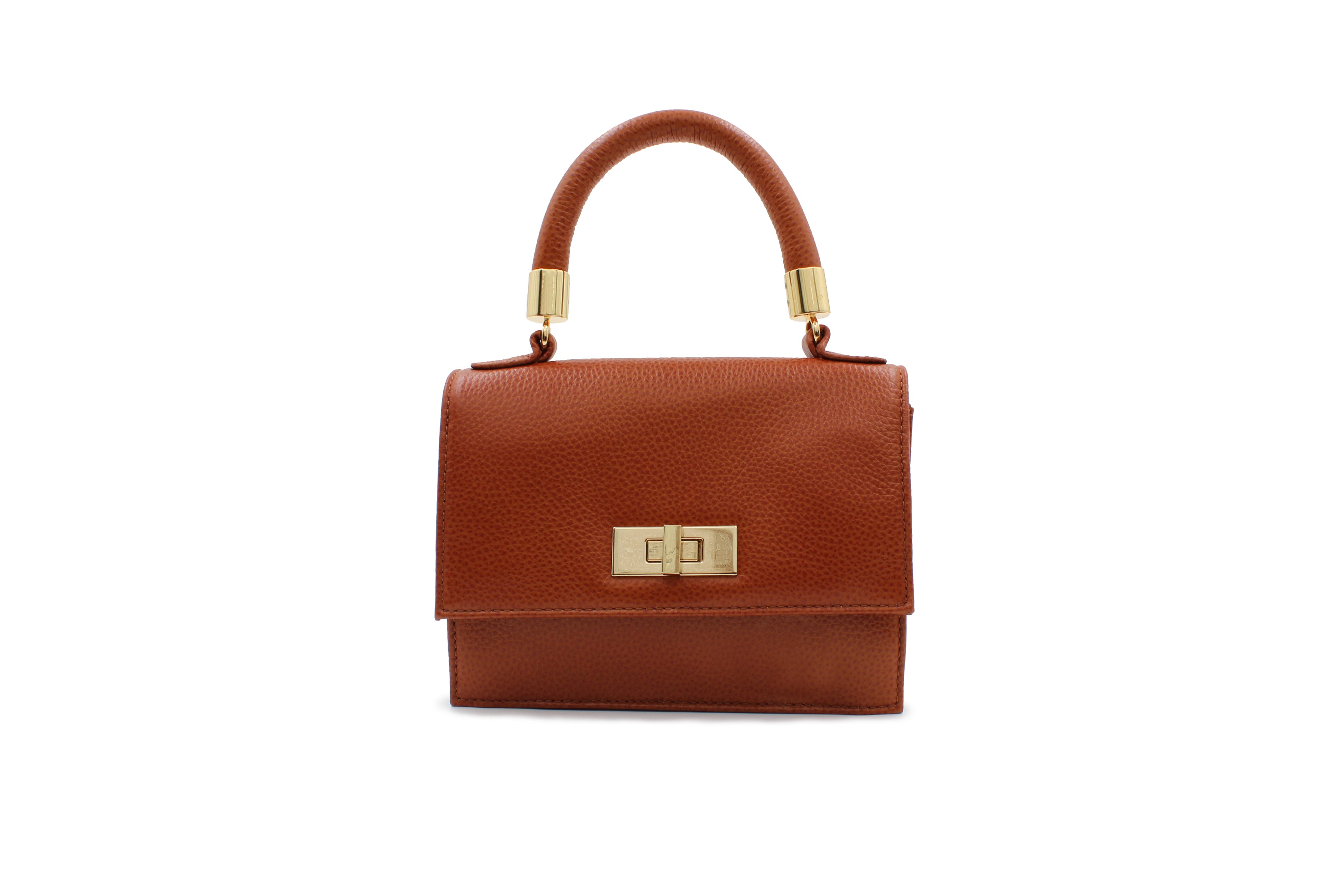 Mini Cloey  - Cognac Pebble Leather Bag