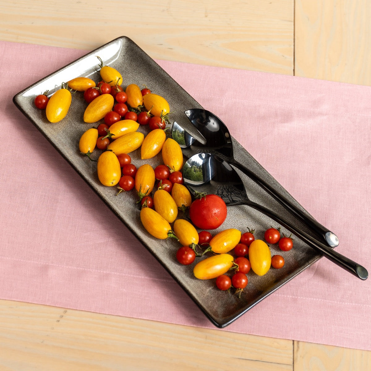 Fork and Spoon Serving Set shinny Black