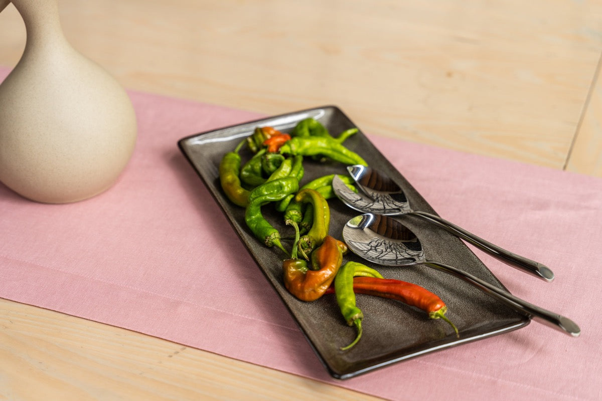 Fork and Spoon Serving Set shinny nickel