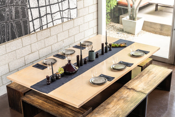 Table runner 「豊穣」　帯リメイク Luxury Black Table Runner | Modern Dining Table Styling – Onna Ehrlich