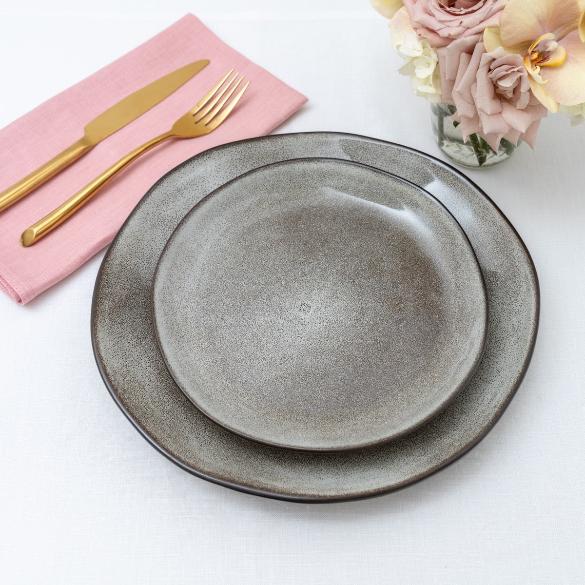 inner ehrlich salad plates in natural brown for entertaining and wedding gifts