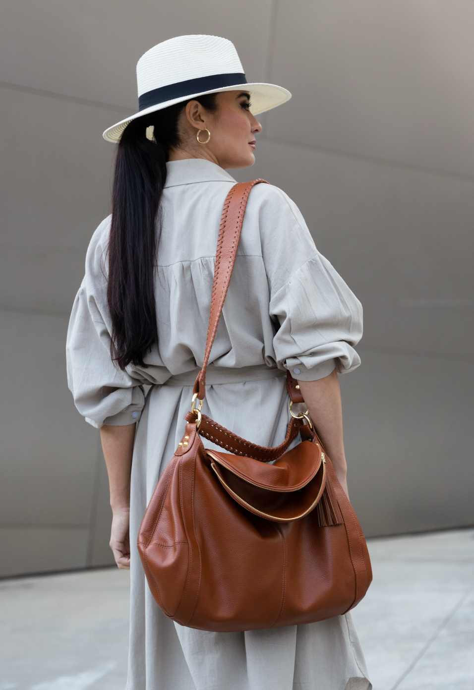Onna Ehrlich Rachel cognac leather shoulder bag