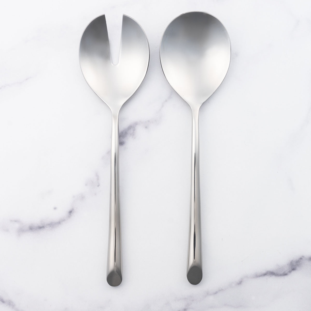 Fork and Spoon Serving Set shinny nickel