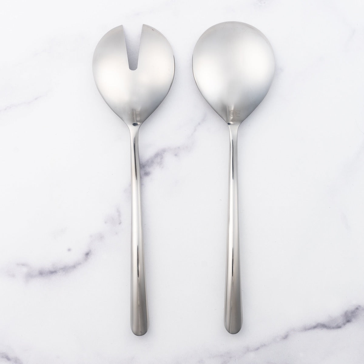 Fork and Spoon Serving Set shinny nickel