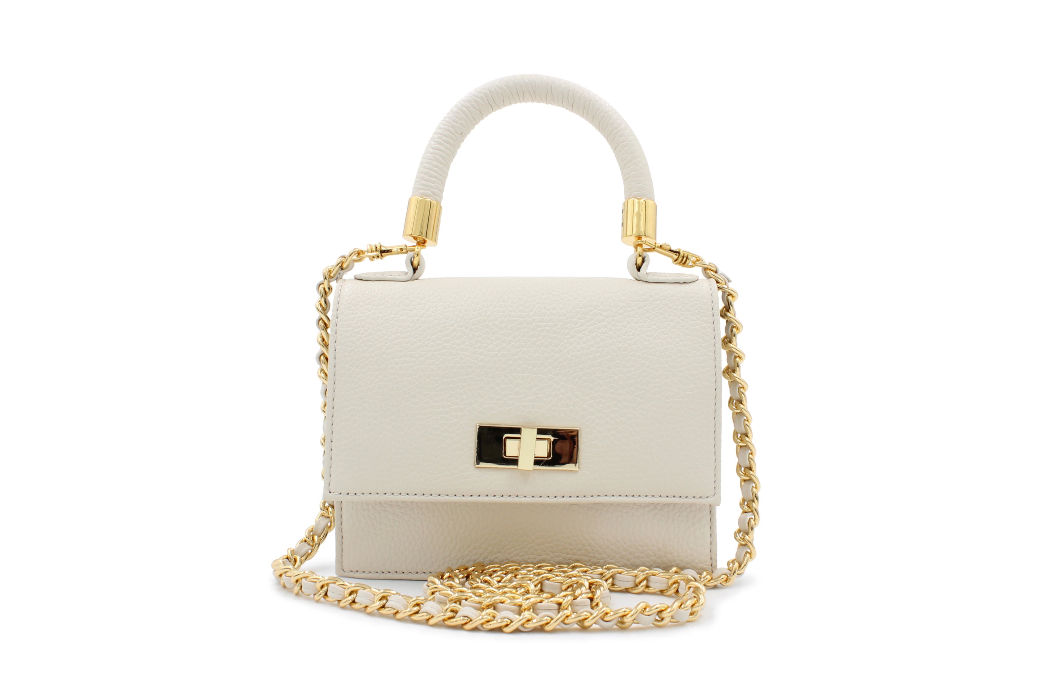Mini Cloey  - Bone Pebble Leather Bag