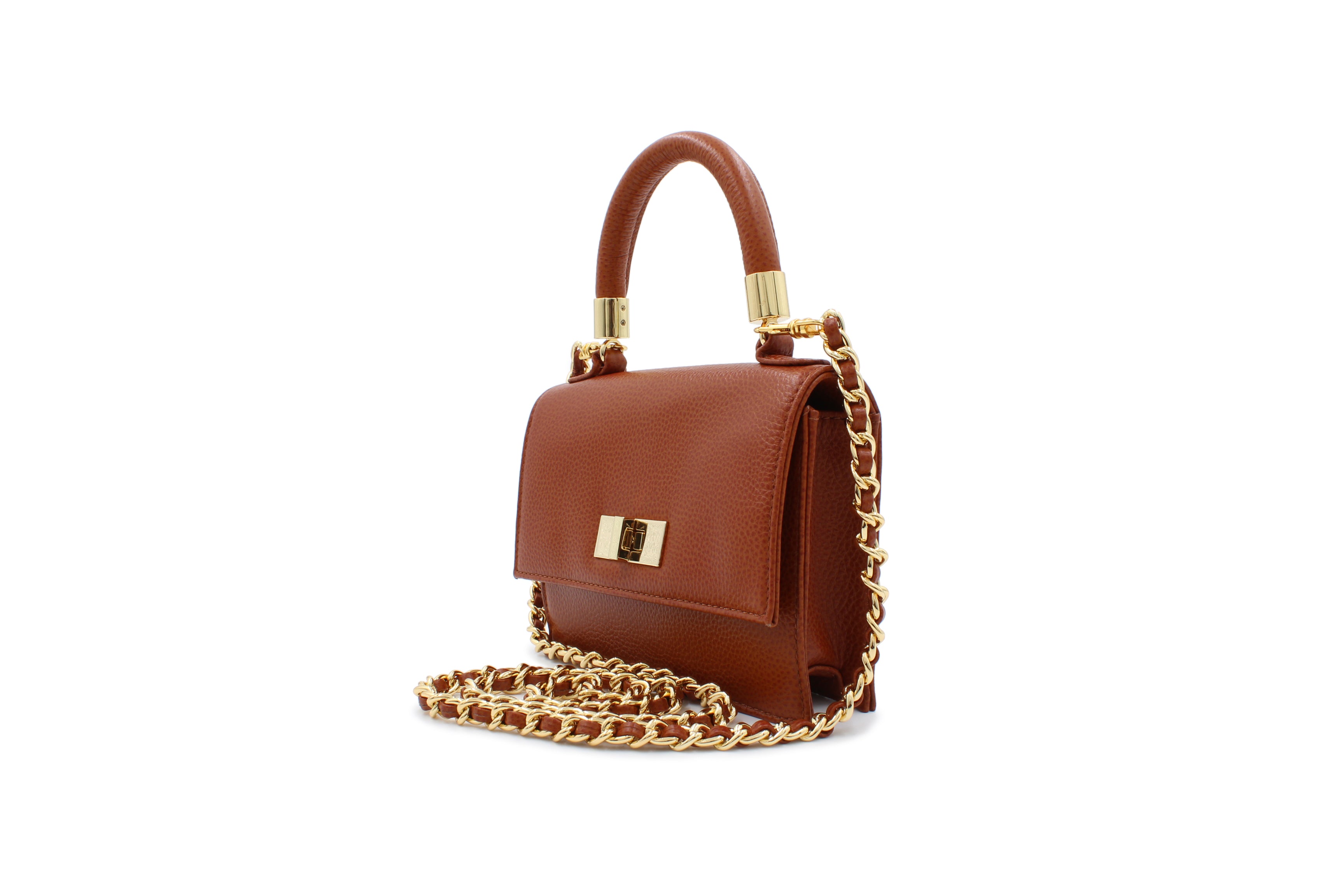 Mini Cloey  - Cognac Pebble Leather Bag