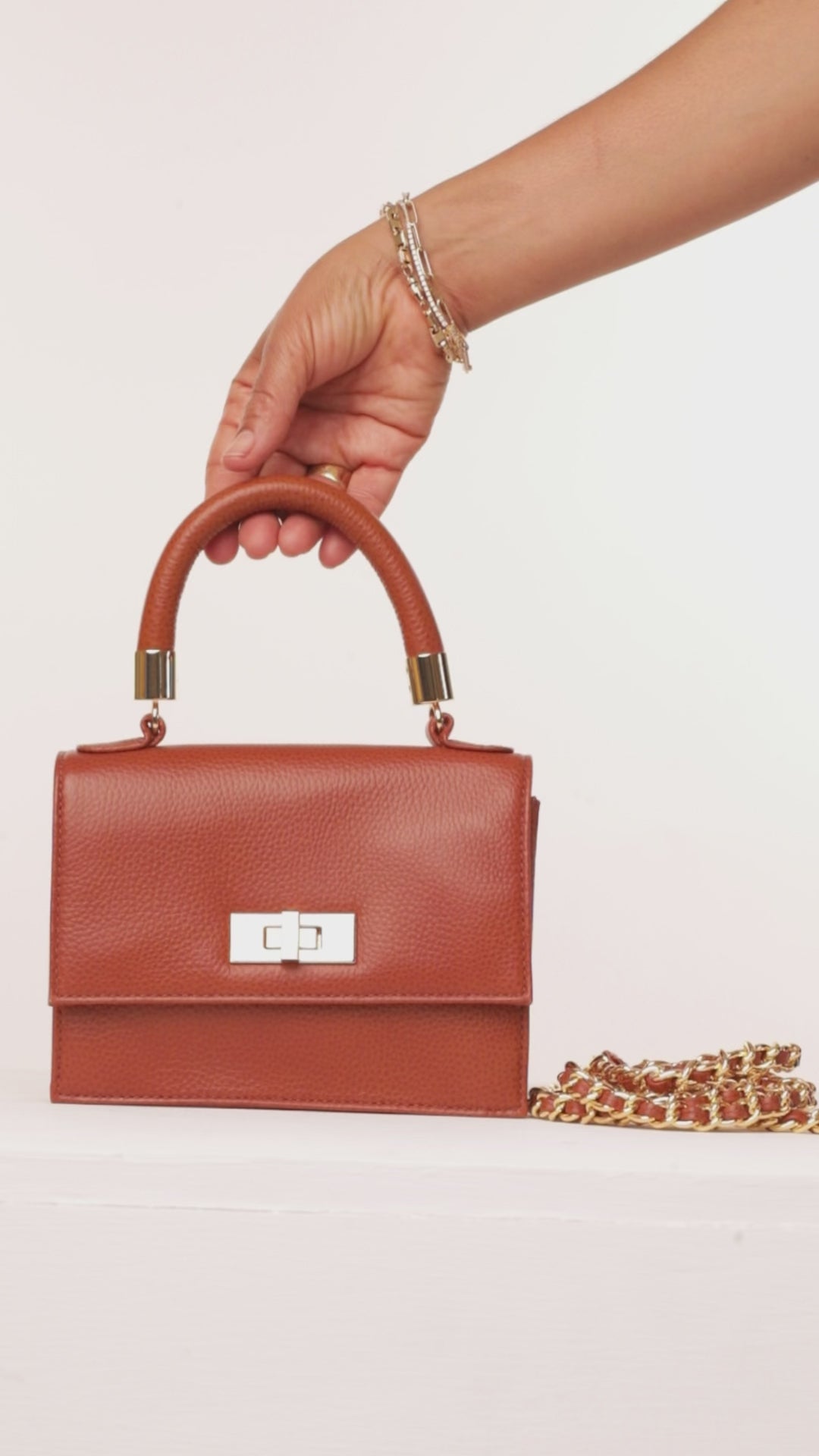 Mini Cloey  - Bone Pebble Leather Bag