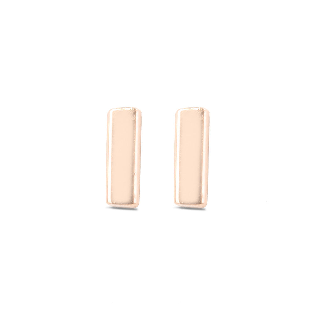 14kt Line Stud Earrings - Yellow Gold - SM