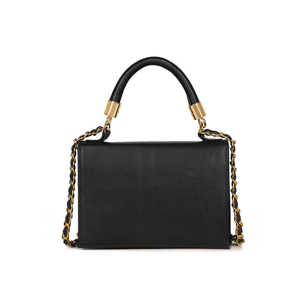 Mini Chloe - Black Pebble Leather Bag – Onna Ehrlich