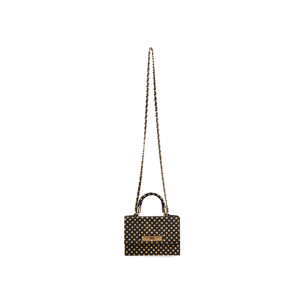 Mini Cloey Dotted Crossbody Bag Black and gold