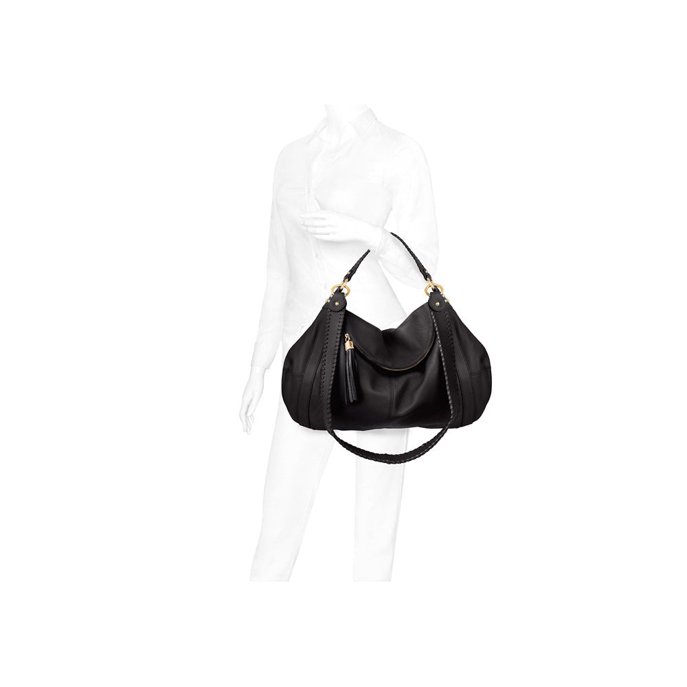 Onna Ehrlich Rachel black leather shoulder bag