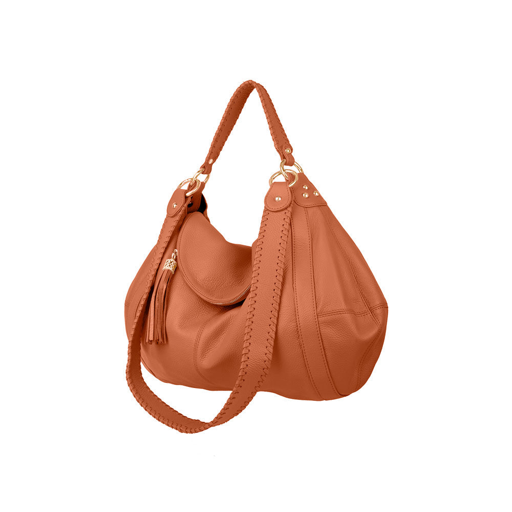 Onna Ehrlich Rachel cognac leather shoulder bag